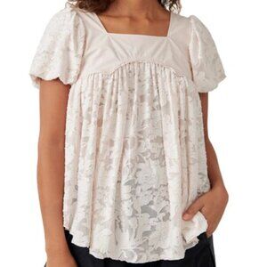 🆕Free People Sunrise to Sunset Blouse Champagne Dreams Size L